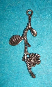 Pendant Flower Charm Rose Charm Flower Garden Charm Tree Branch Charm Leaf Charm - Picture 1 of 2