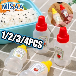 1-4PCS Mini Condiment Squeeze Bottle Box Salad Dressing Ketchup Squeeze Jar Cont - Picture 1 of 33