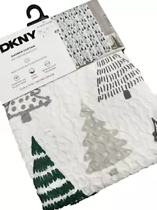 DKNY Trees Shower Curtain Winter Christmas Fabric New Aspen Lodge Decor 72 X 72 - Picture 1 of 3