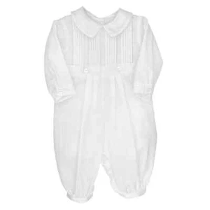 Neu $ 45 Petit Ami Jungen weiß Piqué Longall mit Biesen Stickerei Mütze, 24 Monate - Bild 1 von 6