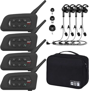 4pcs Full Duplex Football Referee Bluetooth Headset Intercom Talk At Same Time - Picture 1 of 9