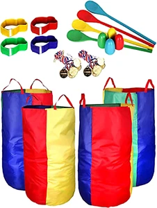 Outdoor Games Potato Sack Race Bags for Kids Adults, Egg Spoon Relay Race, Ba... - Picture 1 of 12