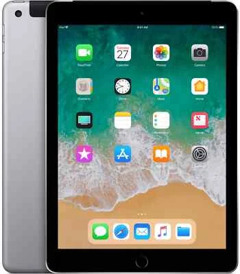 Apple iPad 6th Gen 9.7in 32GB Wi‑Fi + 4G – Space Grey – Unlocked (Excellent) - Image 1 of 4