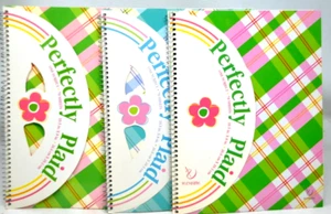 Set of 3 Large Spiral Notebook Perfectly Plaid 10.5” x 8" 70 Sheets Each - Foto 1 di 3