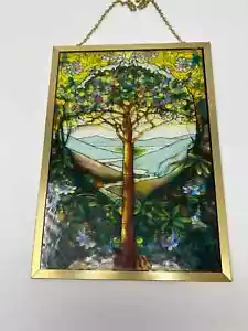 Louis C Tiffany Lebensbaum Buntglas Fensterscheibe 9”x 13” Glassmaster - Bild 1 von 1