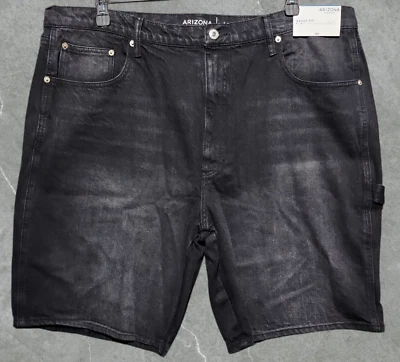 Shorts jeans Arizona Jean Co. ajuste largo preto masculino tamanho 42 novo com etiquetas MSRP$50 - Imagem 1 de 4