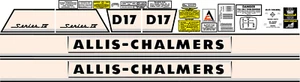 Juego completo de calcomanías Allis Chalmers D17 serie 4 gasolina - Imagen 1 de 1