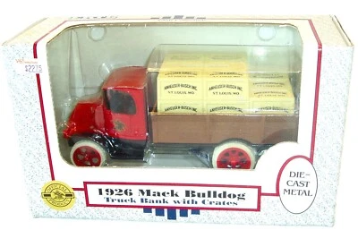 NIB ERTL ANHEUSER BUSCH INC 1926 DIECAST MACK BULLDOG  w/CRATES TRUCK BANK 1:38 - Image 1 of 3