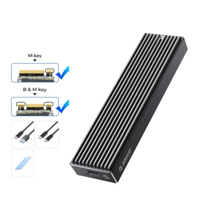 ORICO M.2 NVMe SSD Gehäuse Adapter 10Gbps 4TB USB3.2 Gen2 NVMe PCI-E B&M Keys