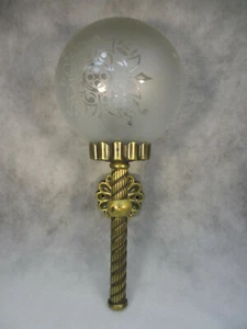 Massiv Messing Wandlampe Kugelschirm Wandleuchte Antik Flurlampe Spiegel Lampe - Bild 1 von 12