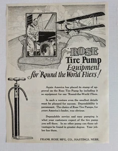 Frank Rose Tire Pumps For Airplanes - Early Aviation Advertising Titanic Springs - Picture 1 of 4