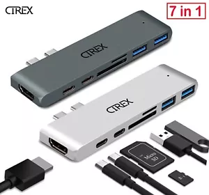 USB-C Type C HD Output 4K HDMI USB 3.0 7 in 1 Adapter HUB For MacBook Pro - Foto 1 di 13