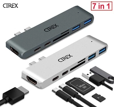 USB-C Type C HD Output 4K HDMI USB 3.0 7 in 1 Adapter HUB For MacBook Pro - Image 1 of 4