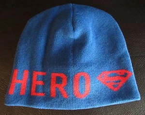 NWT Gap Kids Junk Food Superman Hero Beanie Hat  Blue / Red Fleece lined  L/XL - Picture 1 of 2