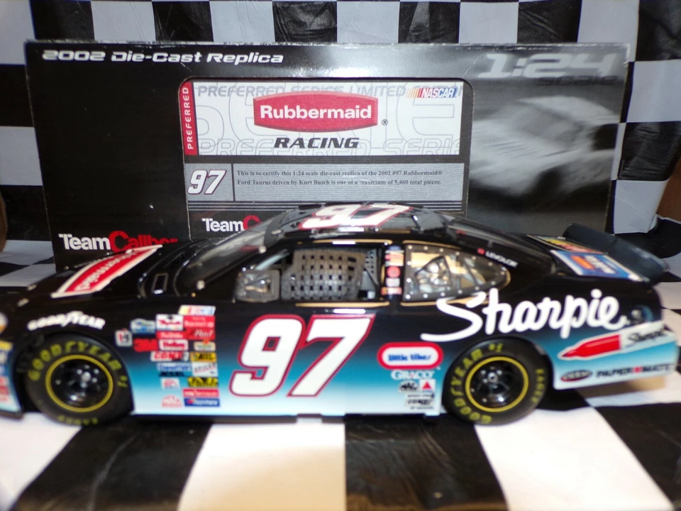 Kurt Busch #97 Rubbermaid 2002 Taurus Auto In Scala 1:24 NASCAR Team Caliber - Immagine 1 di 4