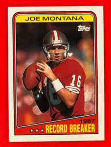 1988 Topps 87 Record Breaker JOE MONTANA #4 San Francisco 49ers Football Card NM