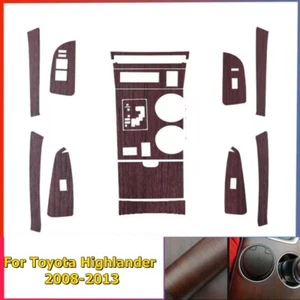 Calcomanías adhesivas de vinilo interiores de grano de madera para Toyota Highlander 2008-2013 - Imagen 1 de 3