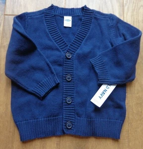 OLD NAVY girl's NWT sz 6-12 MO navy blue v-neck long sleeve cardigan/sweater - Picture 1 of 4