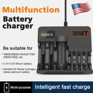 7 Slot Smart Battery Charger For AA AAA 9V NiMH NiCD Rechargeable Batteries US - Picture 1 of 27