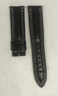Jaeger Lecoultre Riemen 18 mm schwarzes Leder weiß Nähte authentisch neu