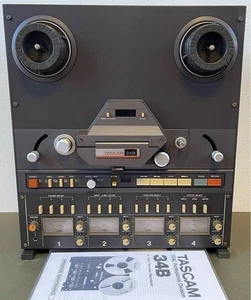 TEAC 34B TASCAM Series 4Ch Recorder Reproducer w/ Manual Clampers Restored MG01 - Picture 1 of 22