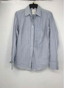 Levi's Mens Blue White Striped Long Sleeve Collared Button-Up Shirt Size Large - Picture 1 of 6