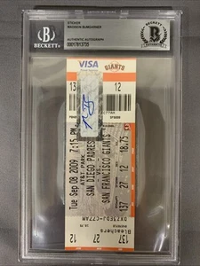 MADISON BUMGARNER 2009 Autographed MLB Debut Ticket Beckett Authentic BAS GIANTS - Picture 1 of 3