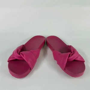 J.Crew Womens Knot Slide Sandals Size 7 Pink Rubber Slip On Comfort Casual Shoes - Picture 1 of 7