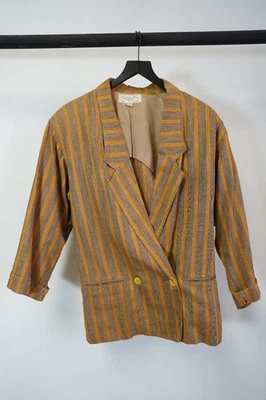 Abrigo deportivo vintage Christian Dior naranja a rayas para mujer talla 10 Foto 1 de 4