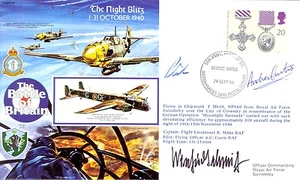 RAFA17 SEGUNDA GUERRA MUNDIAL 50 años Batalla de Gran Bretaña Me109 RAF cubierta firmada por Schmidt KC - Imagen 1 de 1