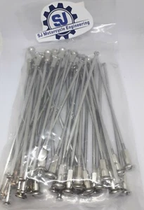 BSA C15 STAINLESS STEEL SPOKE SET FULL WIDTH CAST IRON HUBS WM2 FRONT OR REAR - Picture 1 of 1