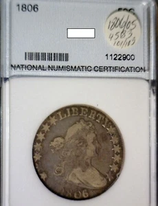 1806/5 ÜBERDATUM Drapierte Büste Half Dollar Silbermünze SCHÖNE frühe Münzen # 1806/5 - Bild 1 von 8