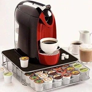 CASSETTO PORTA CAPSULE CAFFE ORGANIZER DISPENSER IN METALLO APRIBILE 30/60 POSTI - Bild 1 von 3