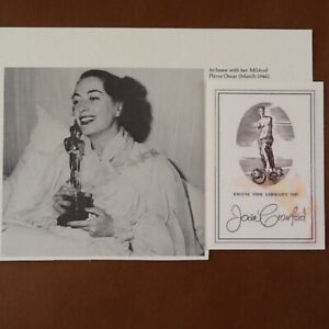 Joan Crawford Book Label Photo Movie Actress Mildred Pierce Whatever Baby Jane