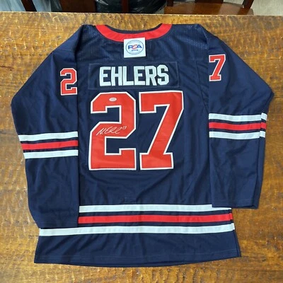 Camiseta deportiva firmada por Nikolaj Ehlers Winnipeg Jets PSA ADN autografiada Foto 1 de 4