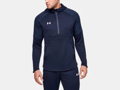 Under Armour Mens Qualifier Fleece Anorak Navy/White - Medium - Image 1 of 2