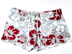 STEVEN WEARS RED/GRAY FLORAL BOARD SHORTS TRUNKS WOMEN'S SIZE 7 MADE IN HAWAII - Picture 1 of 7