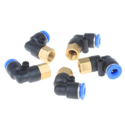 90° Elbow Pneumatic 4-12mm Hose Connector Fittings Push to Connect Female Thread - Image 1 of 4