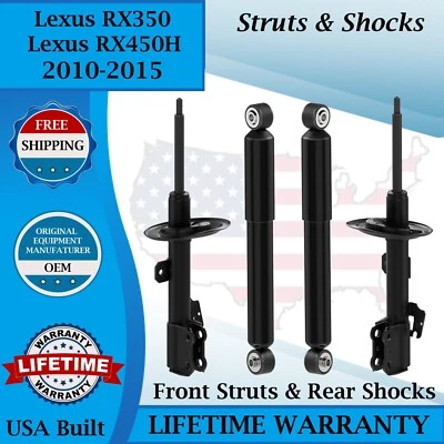 Monroe OEM Front Strut & Rear Shock For 2010-2015 Lexus RX350/RX450H Lifetime Wa - Image 1 of 4