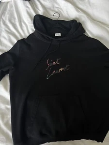Saint Laurent Men's Logo Hoodie Cotton Black - Picture 1 of 3