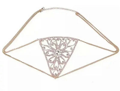 Tanga braguita cristal joyería corporal diamantes de imitación Foto 1 de 4