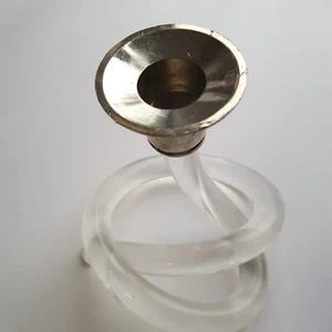 Lucite MCM Dorothy Thorpe Pretzel Candlestick design vintage Mid Century twisted - Picture 1 of 13