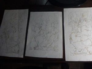 Scene di battaglia -incisioni engravings antichi - Foto 1 di 6