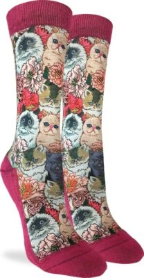 Mujer Floral Gatos Calcetines Adulto Zapato Talla 5-9 Foto 1 de 3