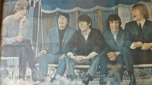 1966 VINTAGE EARLY ROLLING STONES w/BRIAN JONES FRAMED POSTER VERY RARE - Picture 1 of 6