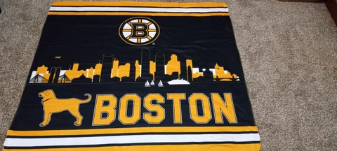 NHL Hockey Boston Bruins & The Black Dog 50”x 60” Fleece Throw Cover