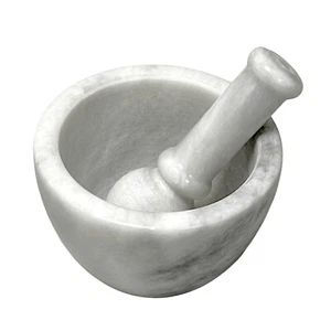 Carrara Marble Mortar With Pestle Design Home Ø 10Cm - Picture 1 of 8