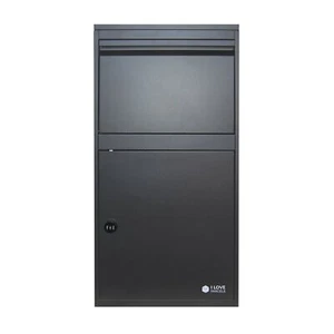 BOSTON LARGE THROUGH WALL / STANDALONE PARCEL DROP BOX BLACK GRADE B RRP £329.99 - Picture 1 of 7
