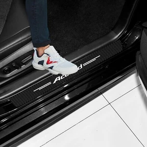 4 PC x For Honda Accord Carbon Fiber Car Door Sill Plate Protector Entry Sticker - Picture 1 of 7