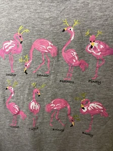 Jason Maxwell Gray Pink Christmas 3/4” Sleeve Women's Top Play On Reindeer Song - Picture 1 of 12